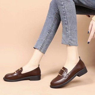 Giày da phong cách Anh / phong cách mới mùa xuân và mùa thu năm 2021 / gót thấp / đế bằng // gót dày / giày lười