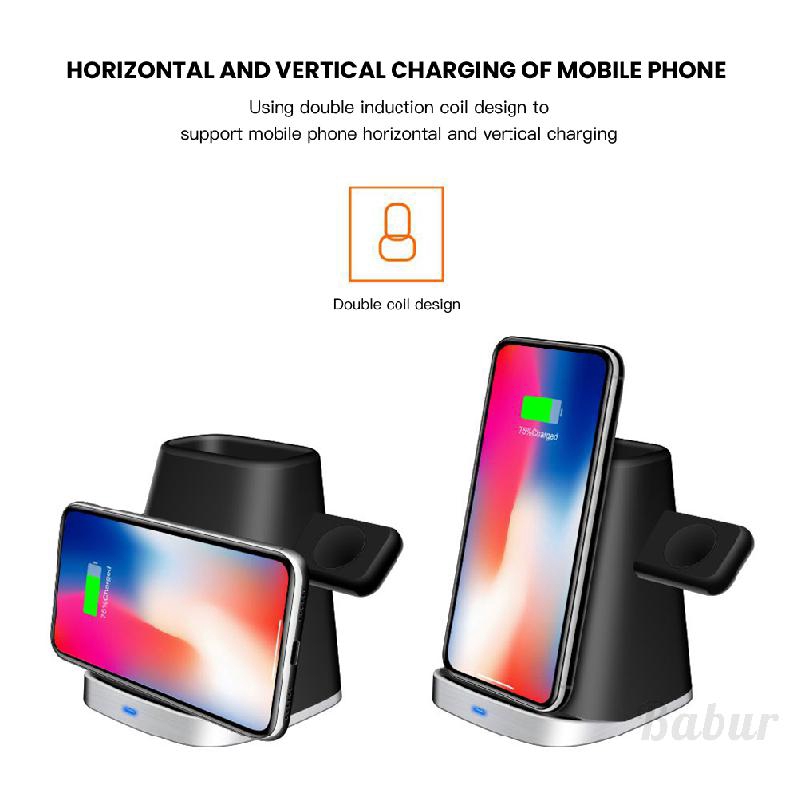 Bộ Tai Nghe Không Dây 3 Trong 1 Cho Apple Airpods Iphone 8 Plus X Xr Xs Và Samsung S9 S8 S7