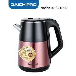 Ấm đun nước siêu tốc tiết kiệm điện Daichipro, bình đun nước siêu tốc dung tích lớn đun sôi siêu nhanh, thiết kế đẹp