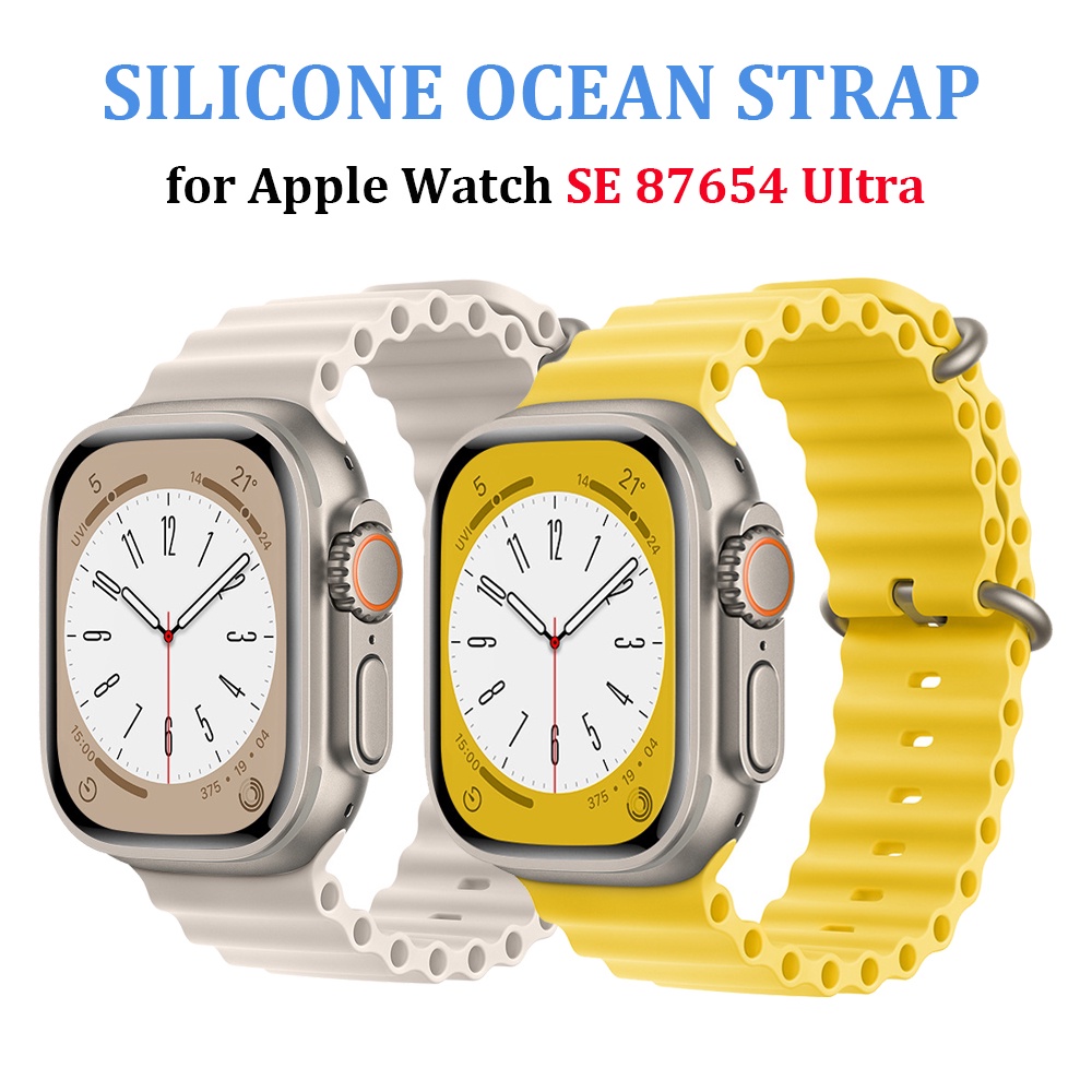 Dây Đeo Bằng silicone Cho Đồng Hồ Apple 49mm 44mm 40mm 45mm 41mm 42mm 38mm iWatch SE series 7 6 5 4 Ultra 8