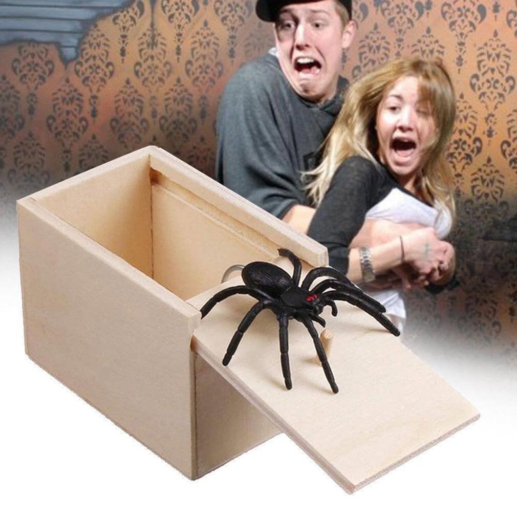 Hộp Gỗ Hình Nhện Handmade Trang Trí Halloween