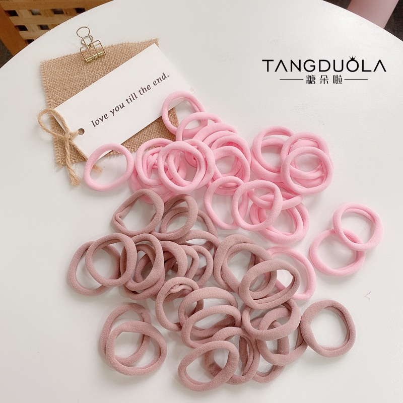 Set 50 Dây Cột Tóc Nylon Co Giãn Nhiều Màu Sắc Cho Nữ