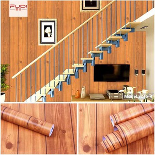 [XẢ] 10M Giấy dán tường sẵn keo khổ 45cm - Mẫu giả gỗ