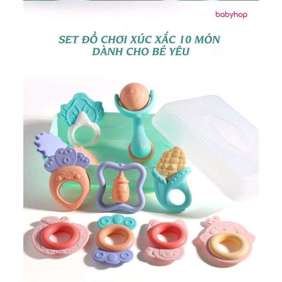 XÚC XẮC 10 MÓN BABY RATTLE