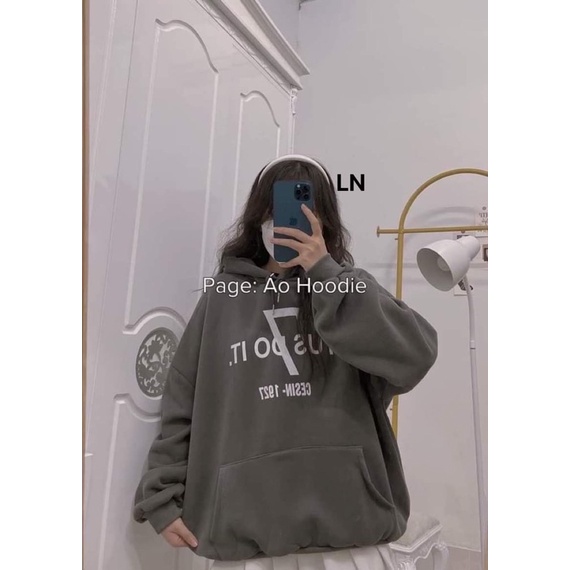 Áo hoodie nỉ cotton tus do it LN12