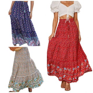 Chân váy thổ cẩm boho dáng dài