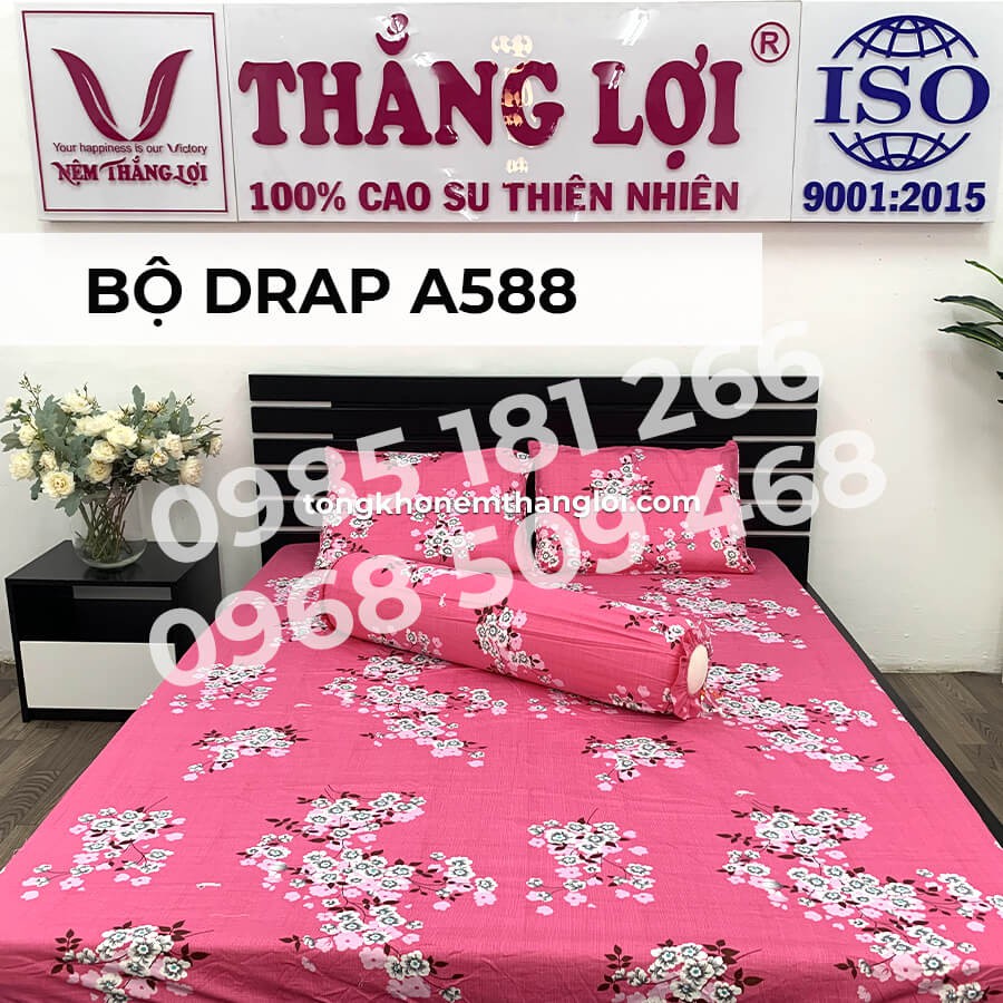 [Ảnh Thật] A588 - Bộ Drap Cotton 4 món Thắng Lợi Chính Hãng (Ga Nệm, Áo Gối)