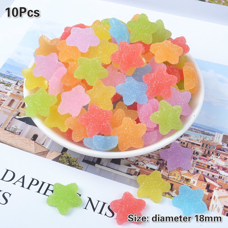 Phụ Kiện Trang Trí Ốp Điện Thoại Hình Ngôi Sao Năm Cánh Màu Kẹo Diy