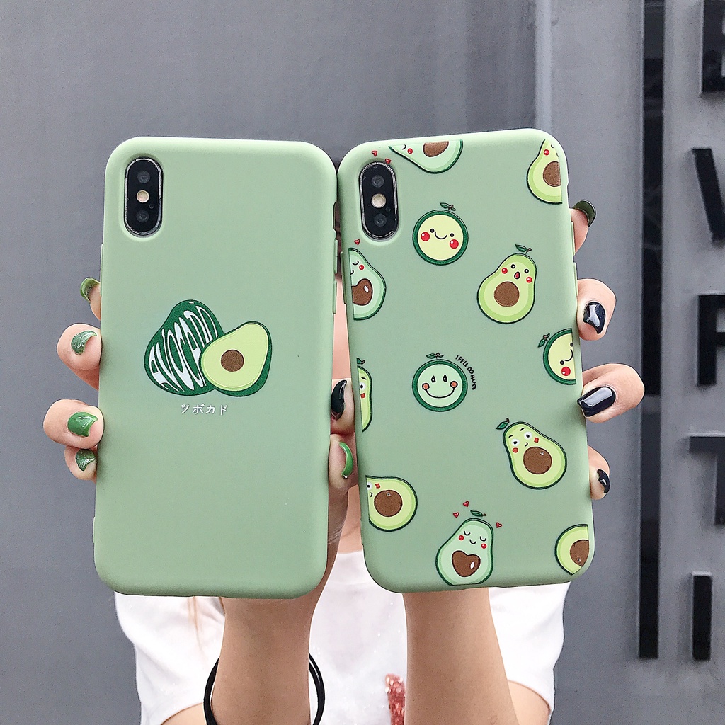 Ốp điện thoại TPU mềm hình trái bơ hoạt hình đáng yêu cho Iphone 6 6s 7 8 Plus Se 2020 X Xr Xs Max 11 12 Pro Max 12mini
