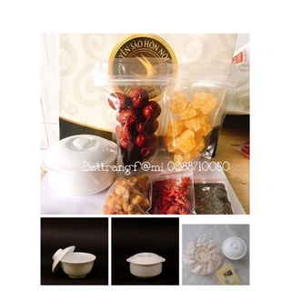 Thố chưng yến sứ trắng Bát Tràng 250ml/600ml