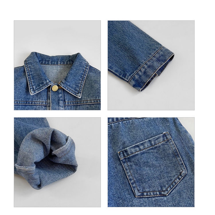 [Babycat] Hàng Có Sẵn Áo Liền Quần Denim Mỏng Phong Cách Hàn Quốc Nhật Bản Nhật Bản Mùa Xuân Thu Hợp Thời Trang Cho Bé Trai Mặc Ngoài Trời