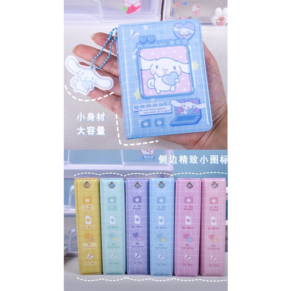 SANRIO Album Ảnh 3 Inch Với 40 Tấm Thẻ Bằng PVC Mini In Họa Tiết Hoạt Hình Dễ Thương