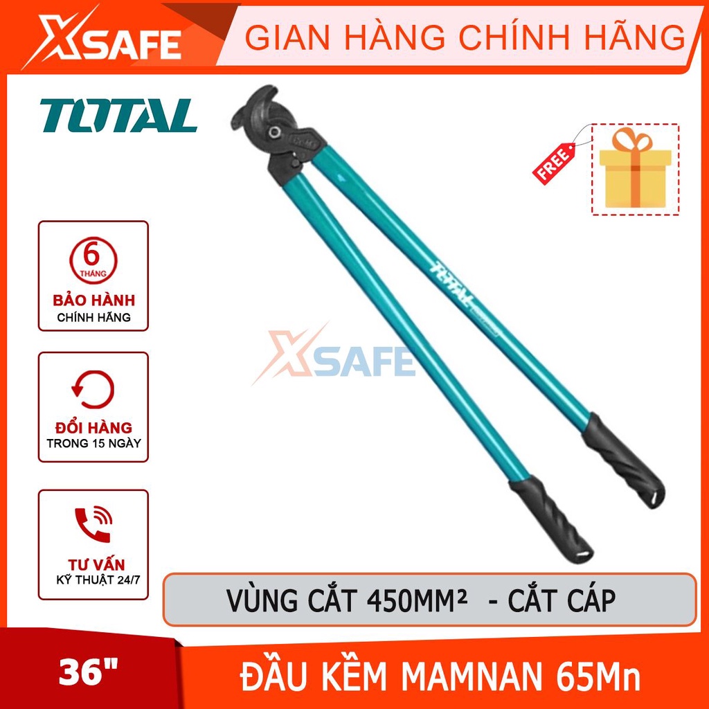 Kìm cắt cáp điện TOTAL THT115362 36 inch, đầu kềm 65Mn chịu nhiệt tốt, dùng cắt cáp nhôm và đồng [CHÍNH HÃNG]