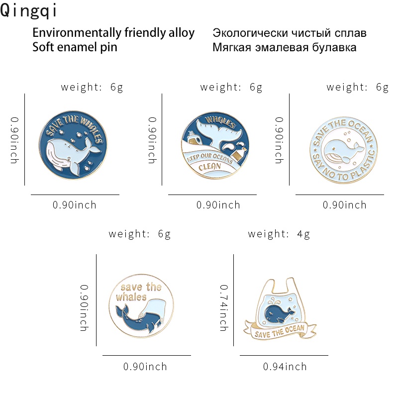 Huy hiệu cài áo MISS ZOE thiết kế hình cá voi đáng yêu