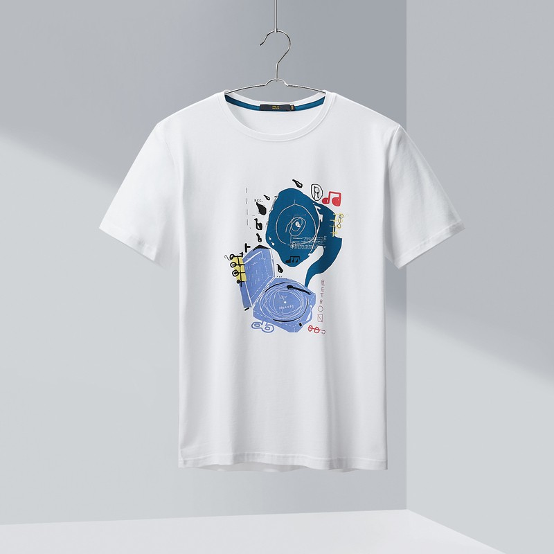 Áo Thun Nam Ngắn Tay HLA Classic Fun Pattern Quality Short Sleeve T-shirt