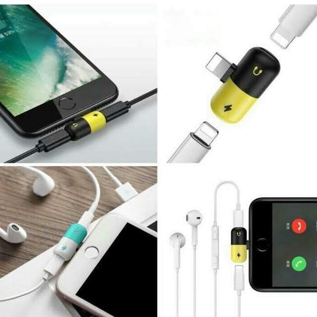 [Mã PHUKJACK giảm 50K] Jack chuyển tai nghe Iphone cổng lightning vừa nghe vừa sạc pin hình viên thuốc PKCB