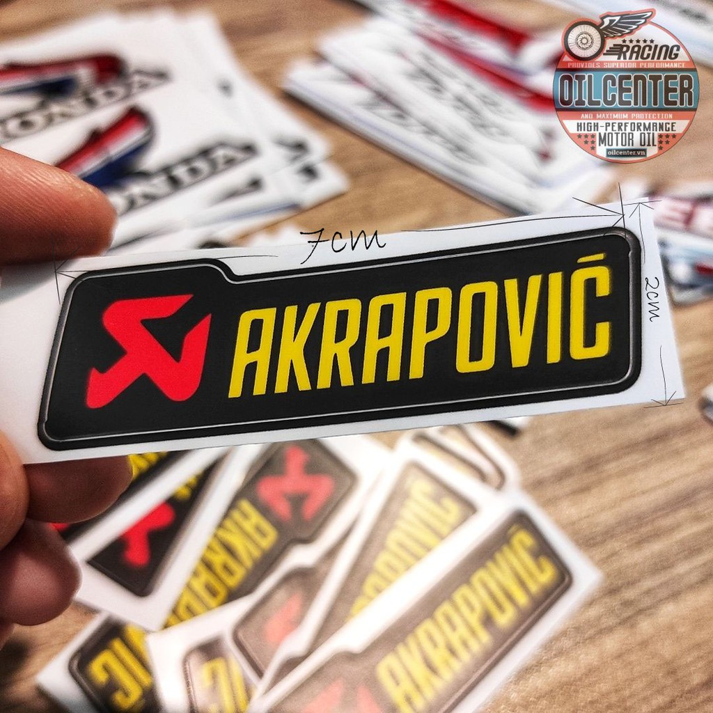 Tem Akrapovic Dán Xe Siêu Đẹp Chống Nước kích thước 7x2cm