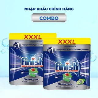 Combo chất tẩy rửa: Combo 2 túi Finish Quantum 60 viên
