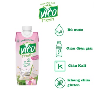1 hộp nước dừa tươi acp vico fresh 330ml - vị sen