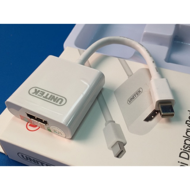 Cáp chuyển đổi Mini Displayport to HDMI. Cáp MiniDisplayport ra HDMI 0.2m Unitek (Y 6325WH)