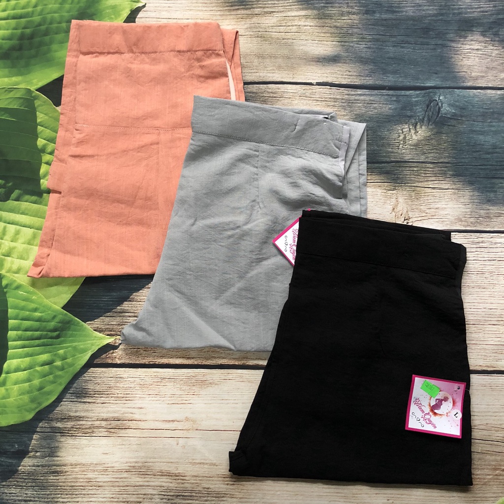 Quần Bầu Baggy Đũi Có Đáp Bụng Và Chun Chỉnh( 3 màu)