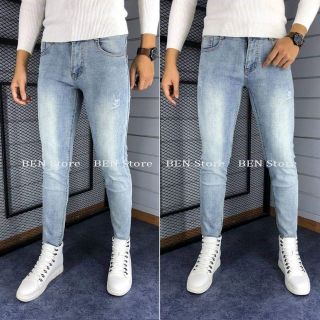Quần jean nam co giãn màu xanh đẹp