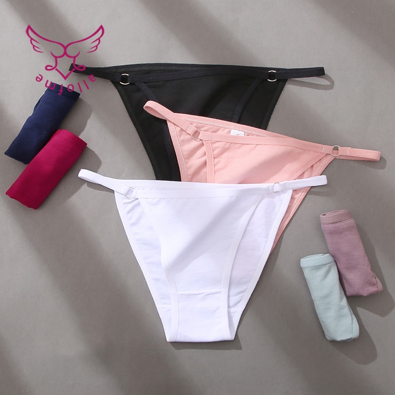 Quần lót cotton lưng thấp phối khóa kim loại quyến rũ có size lớn M-2XL dành cho nữ | BigBuy360 - bigbuy360.vn