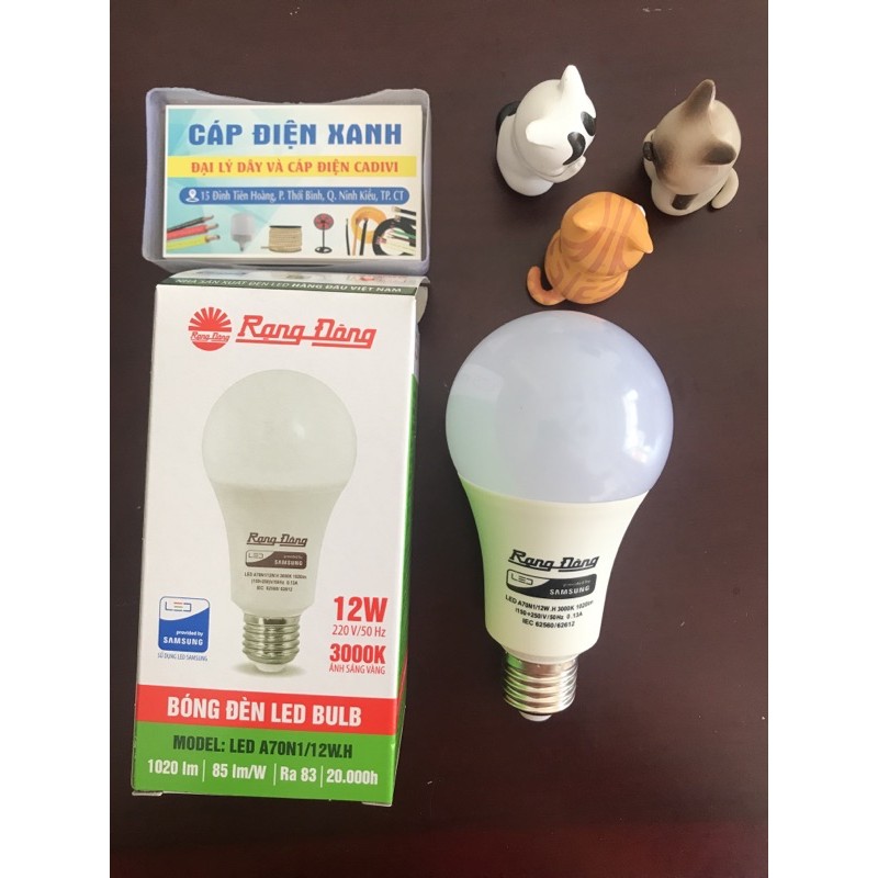 Bóng Đèn Led Bulb Tròn Rạng Đông 3W - 5W - 7W - 9W - 12W - 15W Trắng/Vàng Bảo Hành 1 Đổi 1