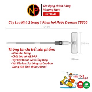 Cây Lau Nhà 2 trong 1 Phun hơi Nước Deerma TB500 (Water Spray Mop - TB500) - Hàng Chính Hãng - Bảo Hành 12 Tháng