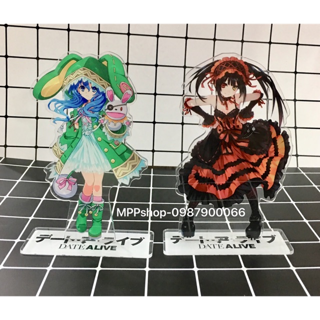 Standee anime manga date alive để bàn chất liệu mica trong suốt