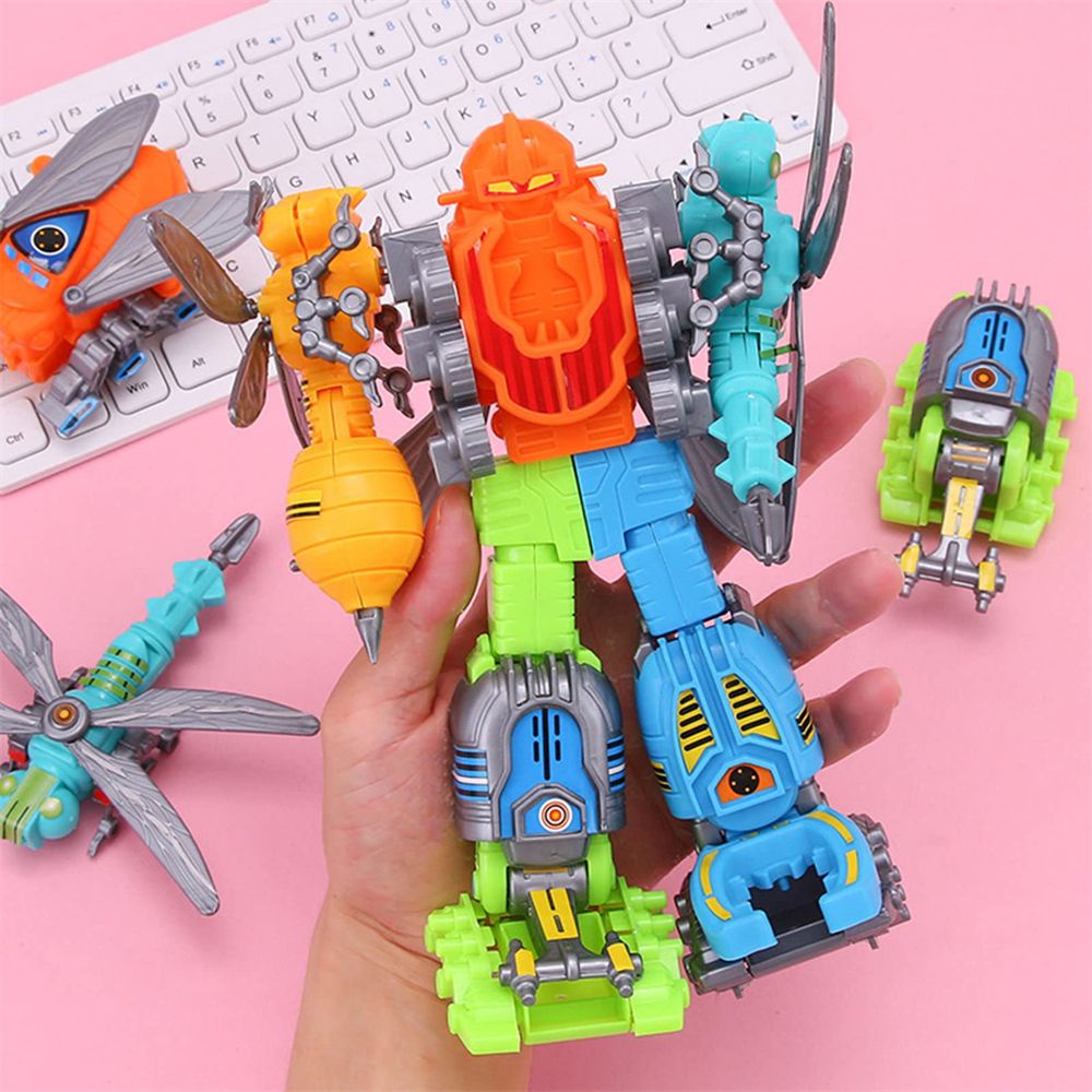 UPSTOP Mô hình Robot biến hình nhỏ đồ chơi ngẫu nhiên giáo dục 5 trong 1 kết hợp