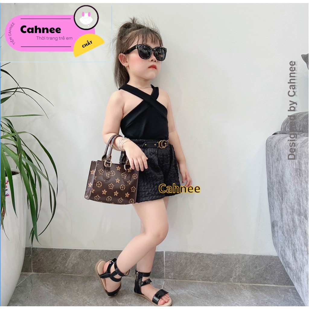 Áo Bé Gái - Vải Zip Co Dãn Cực Tốt - Áo Thun Bé Gái - Áo 2 Dây Đan Chéo Cho Bé Gái