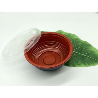 50 Tô Nhựa Tròn Đen - Đỏ 500ml - Hộp Nhựa Đựng Thức Ăn - Nhựa Đồng Nai