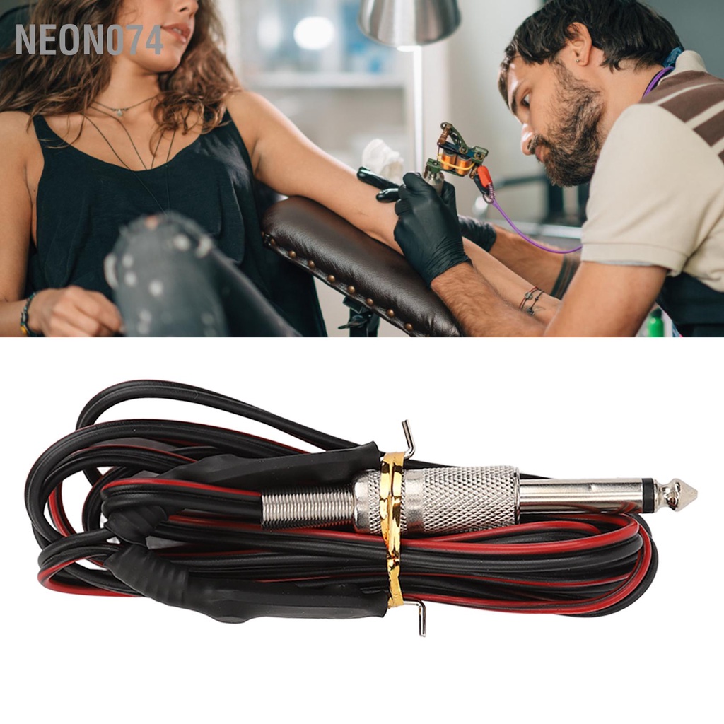 Neon074 Dây Kẹp Hình Xăm 5.6ft Máy Silicone Chuyên Nghiệp Phụ Kiện cho Nguồn Điện