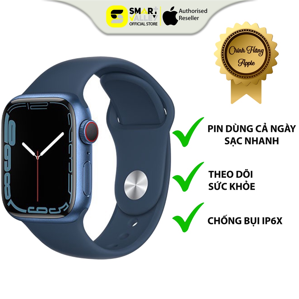 Apple Watch Series 7 Nhôm (GPS+ Cellular) Dây Thể Thao Chính Hãng VN/A - Bảo Hành 12 Tháng