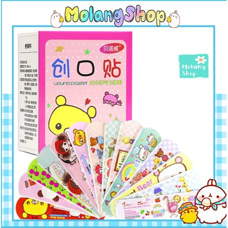 HỘP 100 MIẾNG Ơ GÂU - BĂNG CÁ NHÂN TRẺ EM / băng gâu nhiều hình/băng gạc ngộ nghĩnh