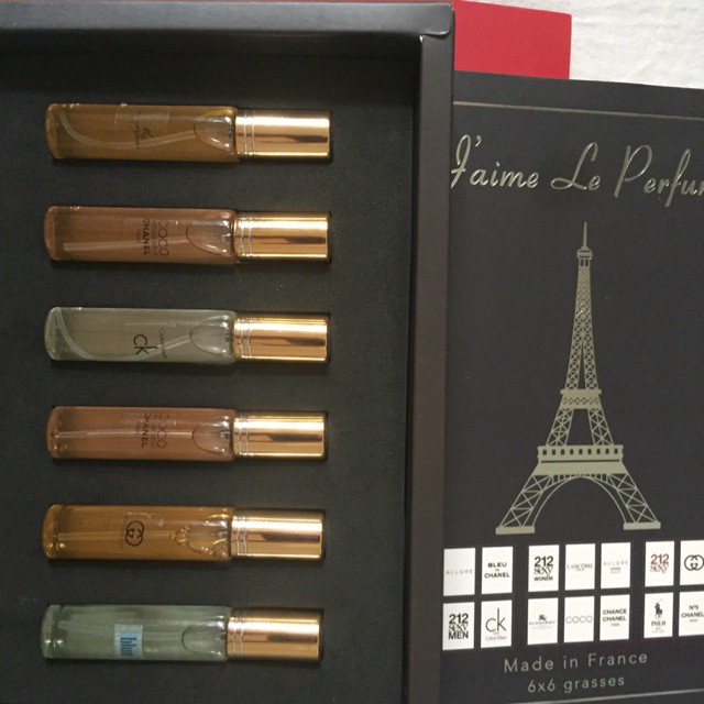 Bộ Nước Hoa Pháp J'aime le parfum - 6 x 6ml Dạng lăn