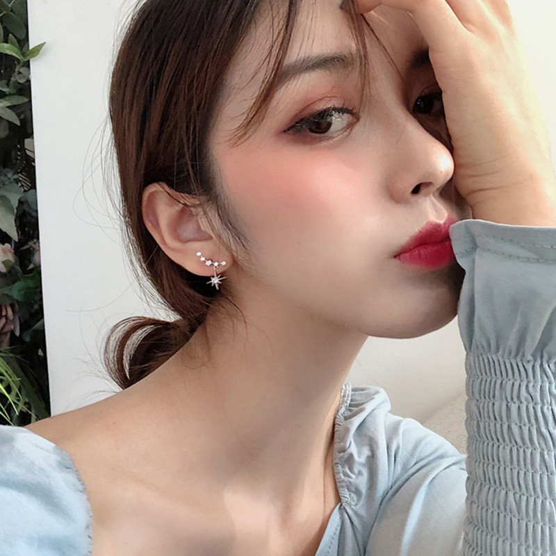 Đôi Bông Tai Hình Ngôi Sao Đính Đá Thời Trang Cho Nữ