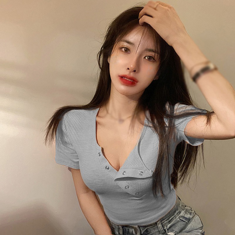 Áo thun lửng tay ngắn thời trang dành cho nữ