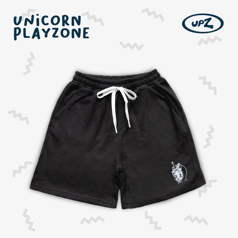 UPZ Quần Shorts Thun Thêu Unicorn Babe