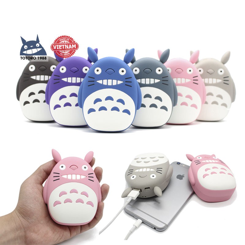 Pin sạc dự phòng Totoro 12000mAh thiết kế hình Totoro dễ thương, Đầu Ra USB Kép, Hỗ Trợ Sạc Nhanh 2A - Bảo hành 3 tháng