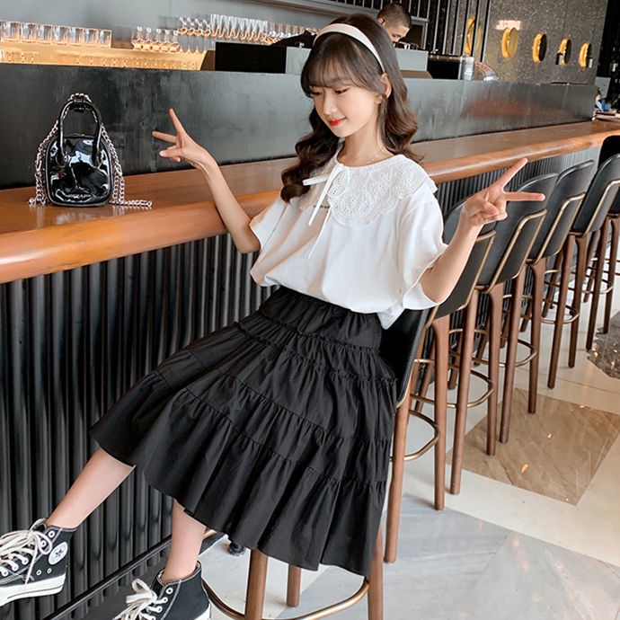 ❀Hàng giao ngay❀8-14 tuổi, quần áo trẻ em, Set Áo Váy Hai Mảnh Phong Cách Phương Tây Thời Trang Mùa Hè 2022 Mới Cho Bé Gái
