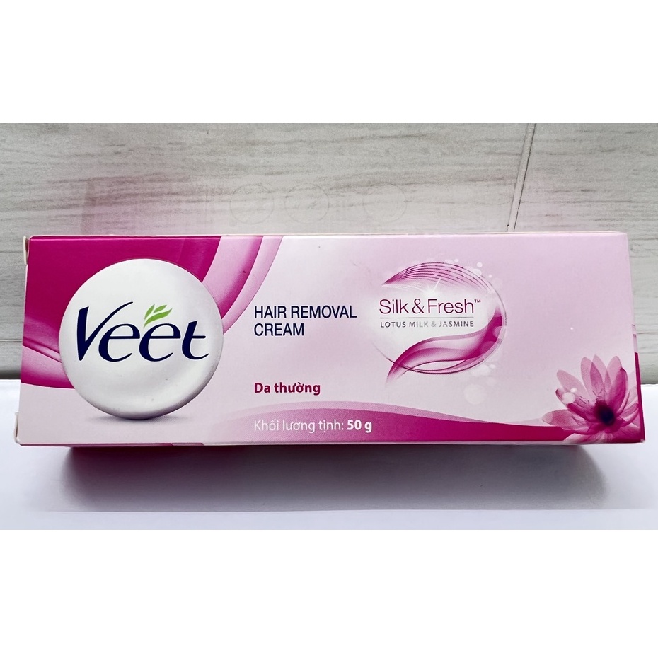Kem tẩy lông Veet Silk Fresh cho da thường.nhanh sạch mịn da.suckhoechomoinha