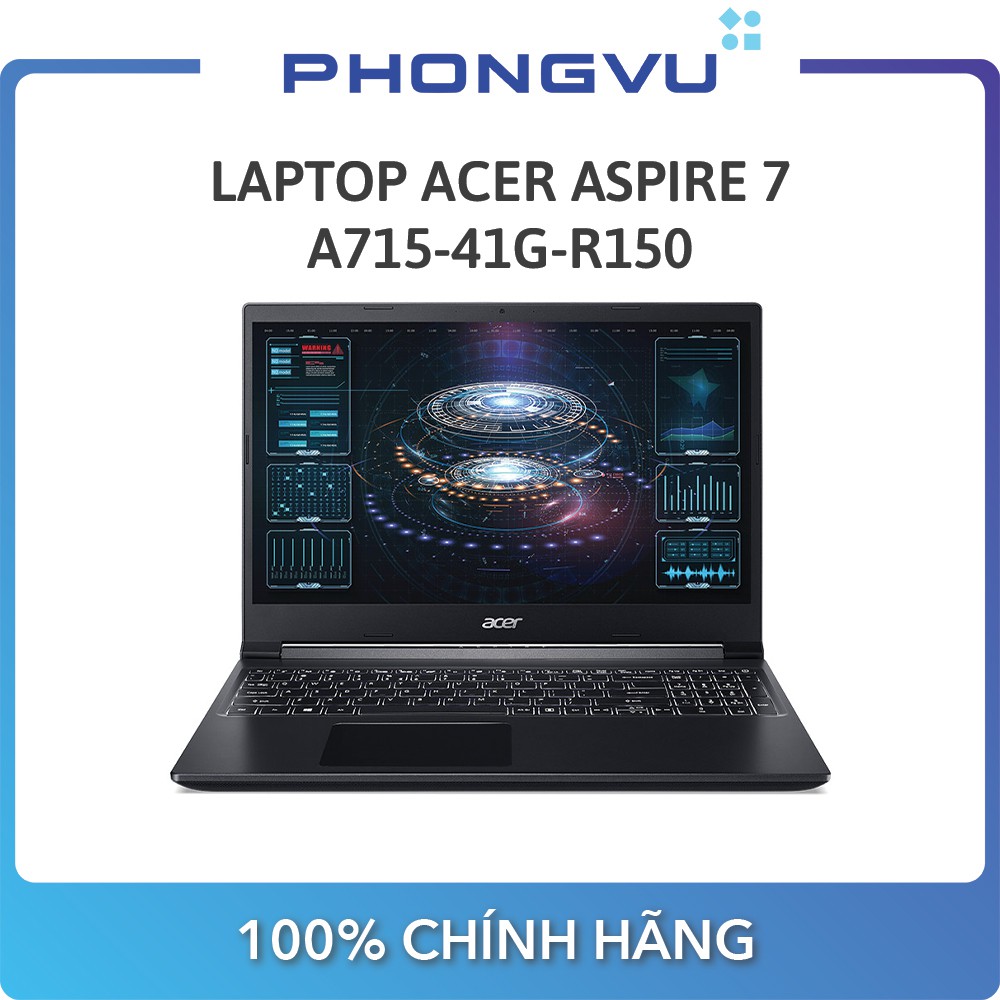 Laptop Acer Aspire 7 A715-41G-R150 (AMD Ryzen 7 3750H/8GB/512GB SSD/NVIDIA GeForce GTX 1650Ti) (Đen) - Bảo hành 12 tháng