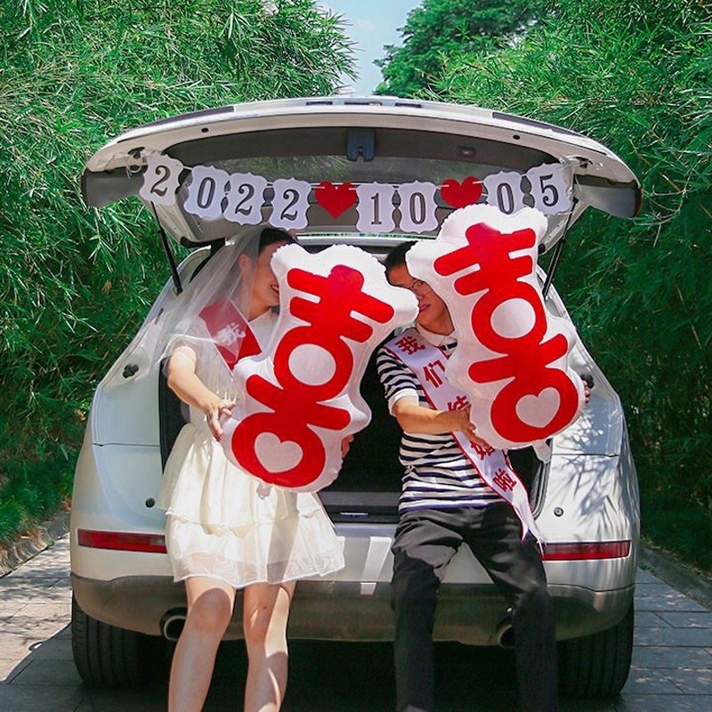 Bóng hình chữ song hỷ trang trí đám cưới