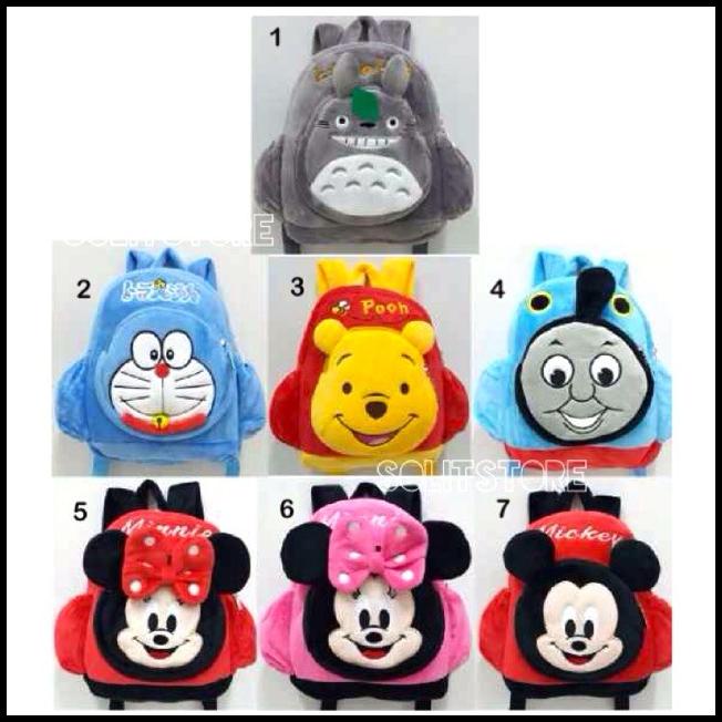 Ba Lô Bỏ Túi Hình Doraemon / Gấu Pooh / Minnie / Mickey Totoro Dễ Thương