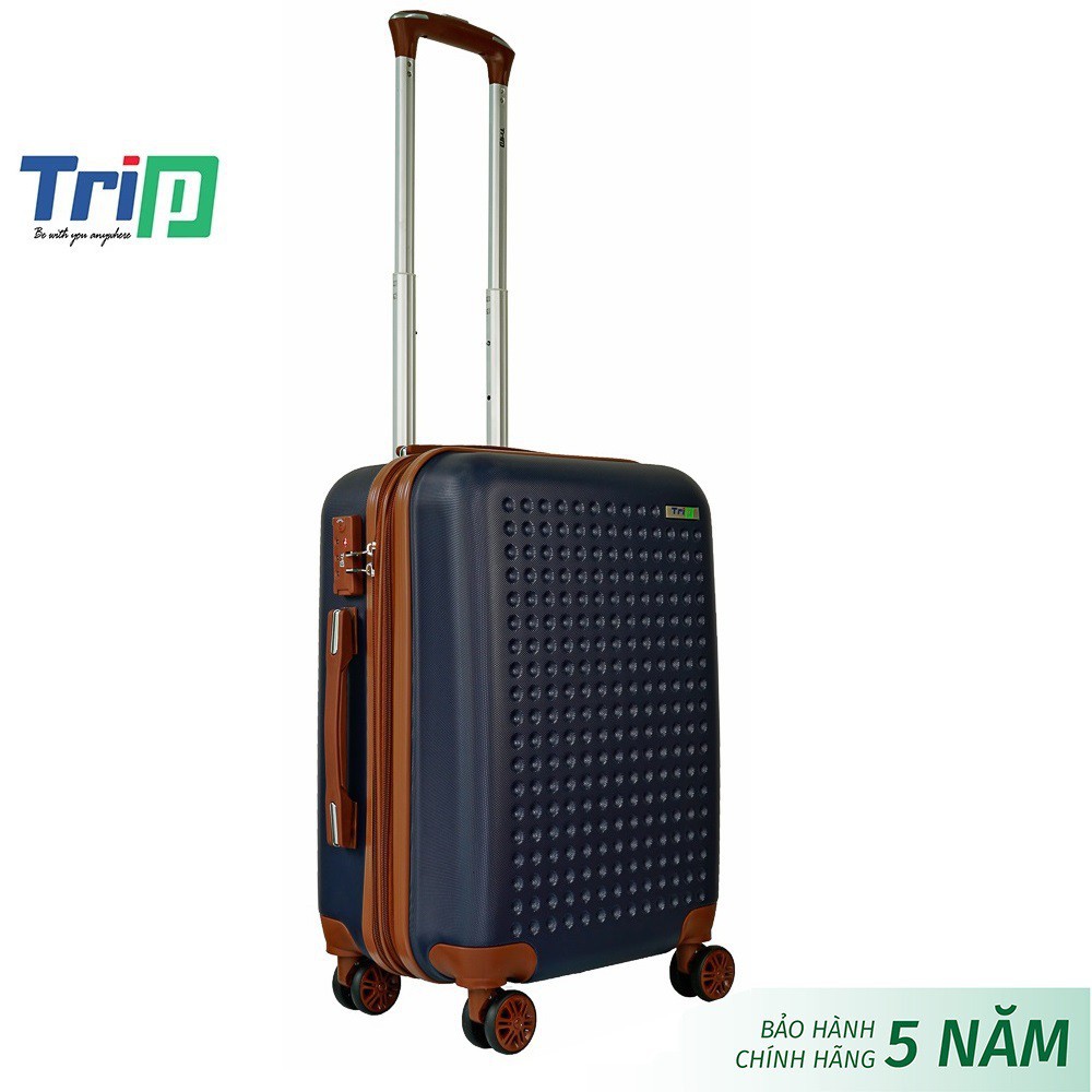 Vali nhựa TRIP P803A Size 20inch đựng 7kg đến 10kg hành lý xách tay lên canbin máy bay bảo 5 năm, 1 đổi năm đầu t