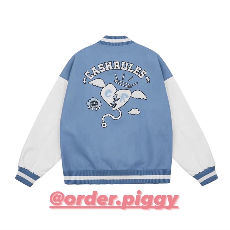 Áo CASHRULES Varsity Jacket Blue Sky - Chính Hãng