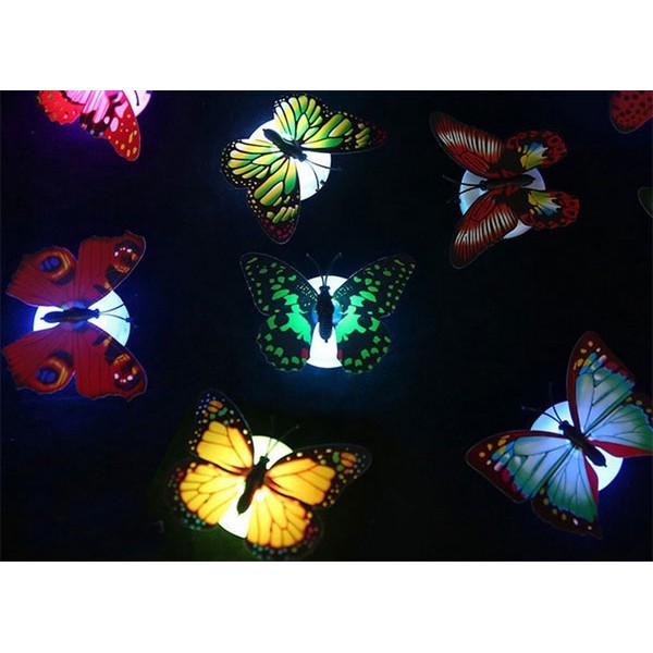 Combo 10 đèn LED hình con bướm xinh xắn dán tường