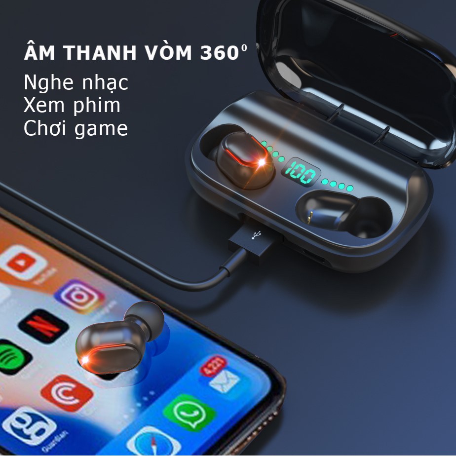 Tai nghe Bluetooth T11 TWS kết nối nhanh chóng và ổn định,âm thanh chất lượng cao, tích hợp màn hình thông minh